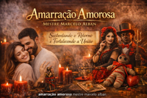 Casal feliz reunido após amarração amorosa Mestre Marcelo Alban com presença espiritual de Pombogira e Exu fortalecendo a união