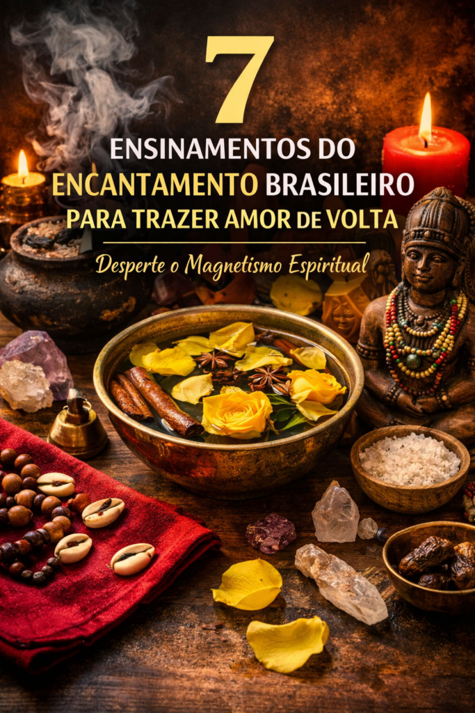 Encantamento brasileiro para trazer amor de volta com banho espiritual de rosas amarelas, ervas sagradas e elementos da espiritualidade afro brasileira para despertar magnetismo espiritual no amor.